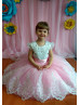 Beaded White And Pink Lace Flower Girl Dress